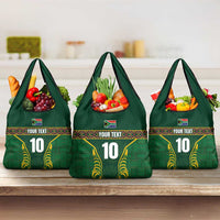 Custom South Africa Rugby Grocery Bag Springboks Spirit and King Protea