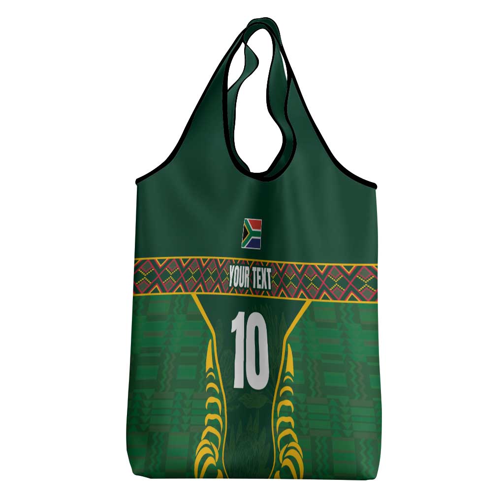 Custom South Africa Rugby Grocery Bag Springboks Spirit and King Protea