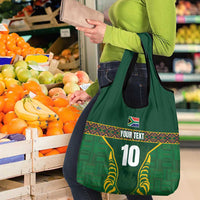 Custom South Africa Rugby Grocery Bag Springboks Spirit and King Protea