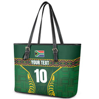Custom South Africa Rugby Leather Tote Bag Springboks Spirit and King Protea