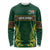 Custom South Africa Rugby Long Sleeve Shirt Springboks Spirit and King Protea