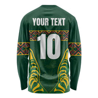 Custom South Africa Rugby Long Sleeve Shirt Springboks Spirit and King Protea