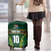Custom South Africa Rugby Luggage Cover Springboks Spirit and King Protea