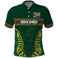 Custom South Africa Rugby Polo Shirt Springboks Spirit and King Protea