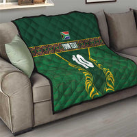 Custom South Africa Rugby Quilt Springboks Spirit and King Protea