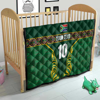 Custom South Africa Rugby Quilt Springboks Spirit and King Protea