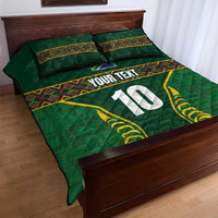 Custom South Africa Rugby Quilt Bed Set Springboks Spirit and King Protea