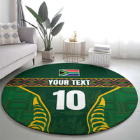 Custom South Africa Rugby Round Carpet Springboks Spirit and King Protea