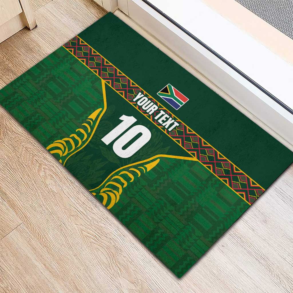 Custom South Africa Rugby Rubber Doormat Springboks Spirit and King Protea