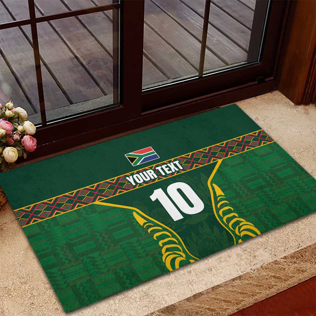 Custom South Africa Rugby Rubber Doormat Springboks Spirit and King Protea