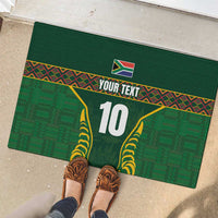 Custom South Africa Rugby Rubber Doormat Springboks Spirit and King Protea