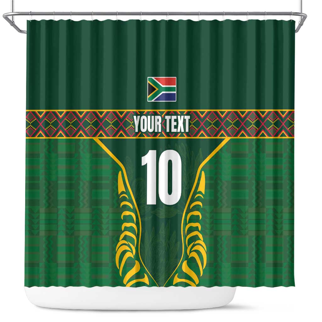 Custom South Africa Rugby Shower Curtain Springboks Spirit and King Protea