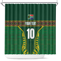 Custom South Africa Rugby Shower Curtain Springboks Spirit and King Protea