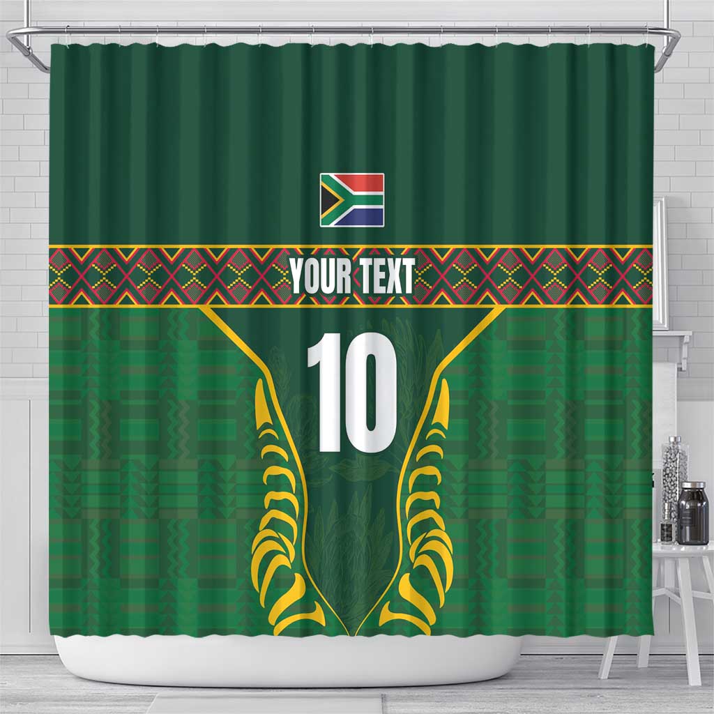 Custom South Africa Rugby Shower Curtain Springboks Spirit and King Protea