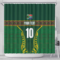 Custom South Africa Rugby Shower Curtain Springboks Spirit and King Protea