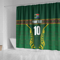 Custom South Africa Rugby Shower Curtain Springboks Spirit and King Protea