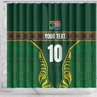 Custom South Africa Rugby Shower Curtain Springboks Spirit and King Protea