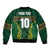 Custom South Africa Rugby Sleeve Zip Bomber Jacket Springboks Spirit and King Protea