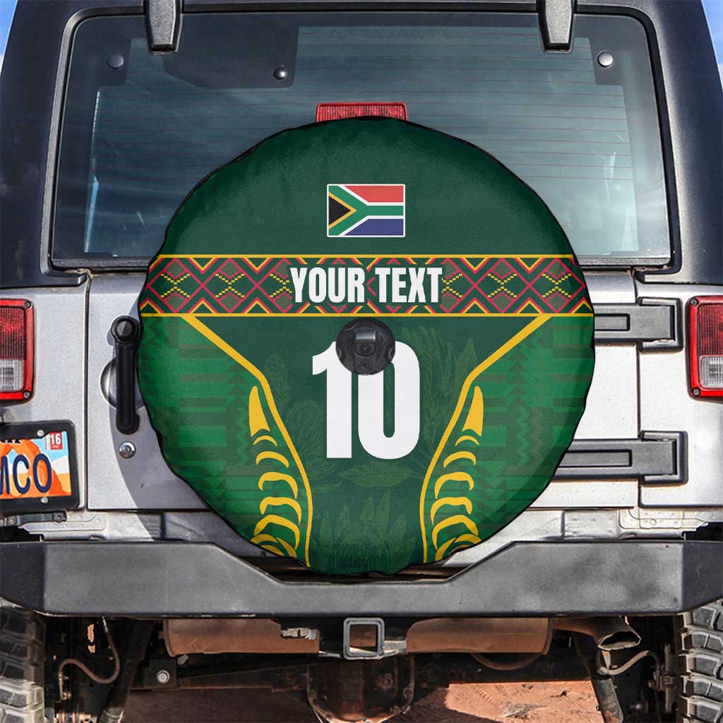 Custom South Africa Rugby Spare Tire Cover Springboks Spirit and King Protea