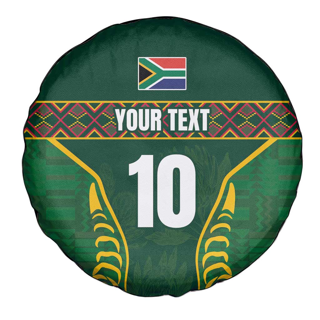Custom South Africa Rugby Spare Tire Cover Springboks Spirit and King Protea