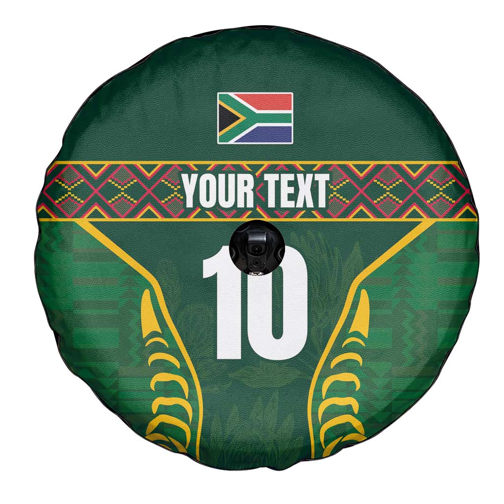 Custom South Africa Rugby Spare Tire Cover Springboks Spirit and King Protea