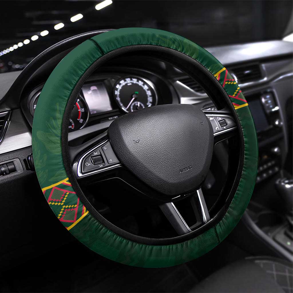 South Africa Rugby Steering Wheel Cover Springboks Spirit and King Protea