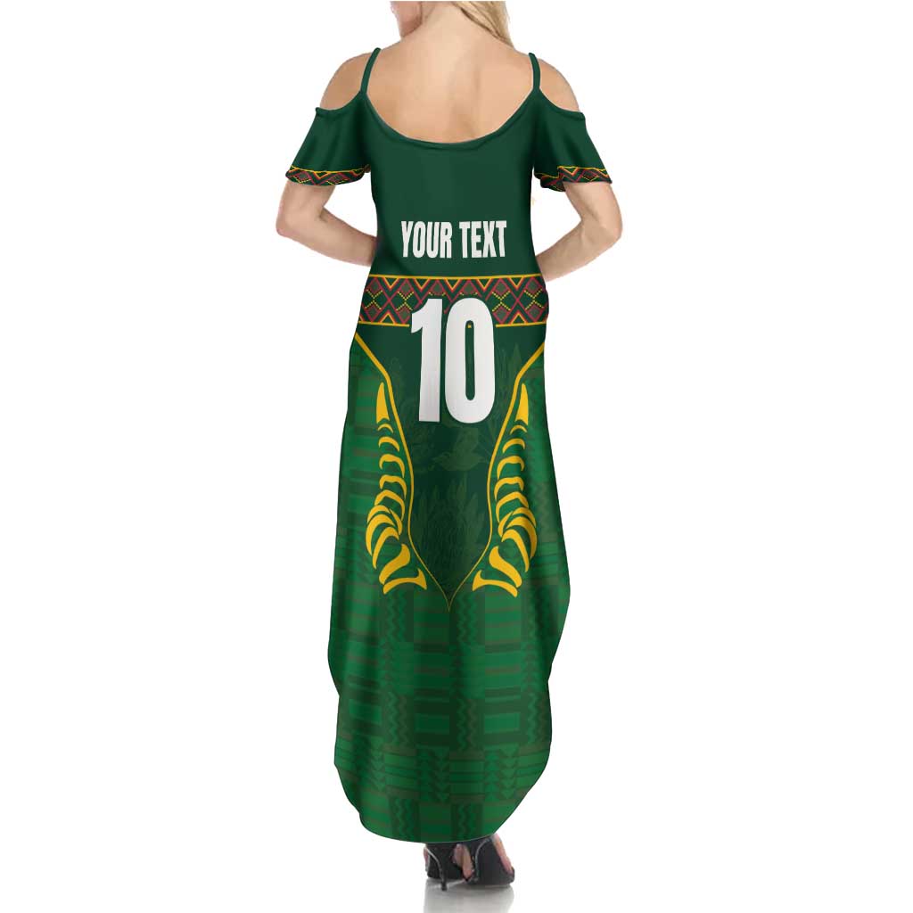 Custom South Africa Rugby Summer Maxi Dress Springboks Spirit and King Protea