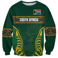 Custom South Africa Rugby Sweatshirt Springboks Spirit and King Protea