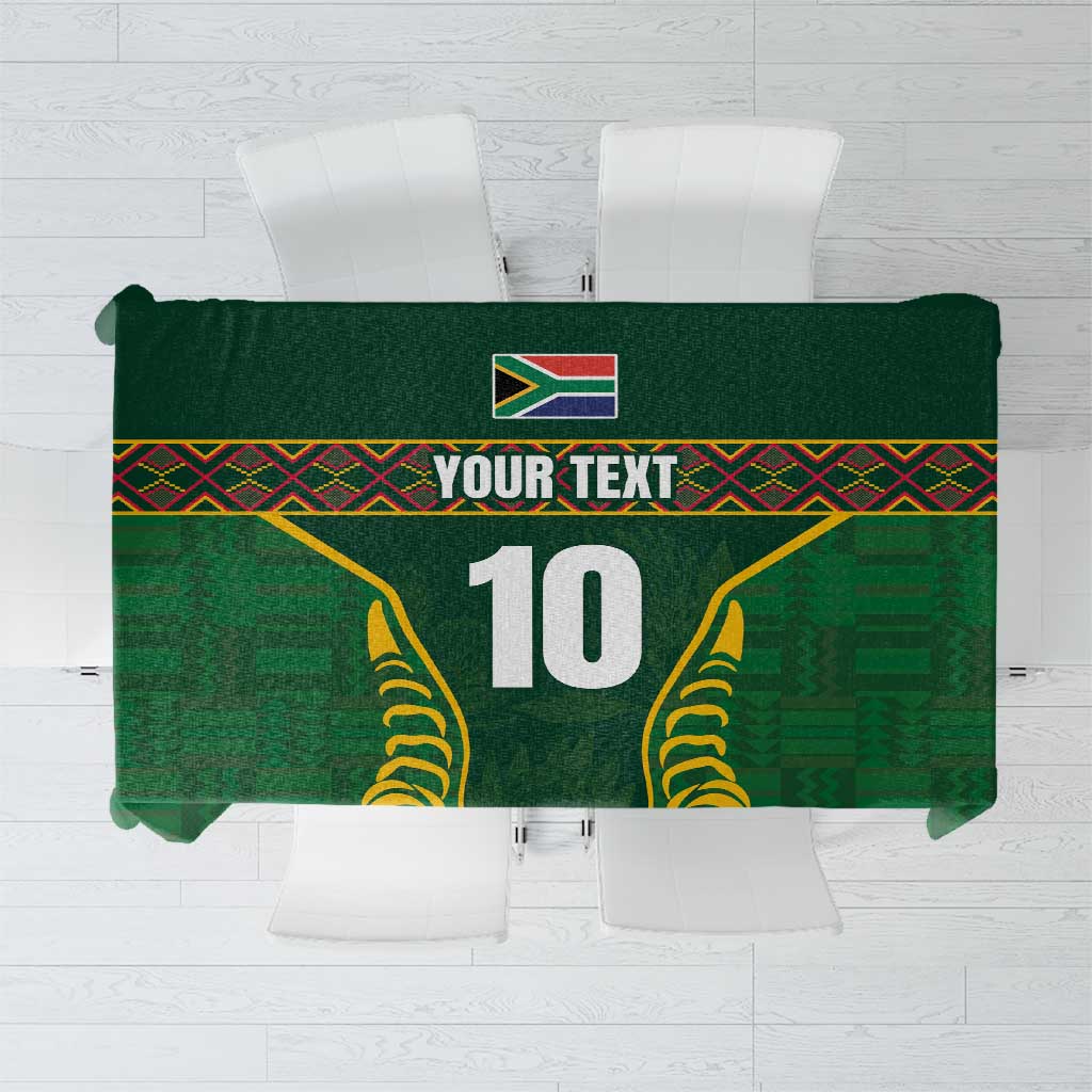 Custom South Africa Rugby Tablecloth Springboks Spirit and King Protea