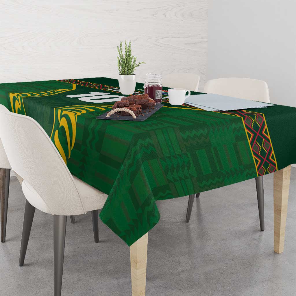 Custom South Africa Rugby Tablecloth Springboks Spirit and King Protea