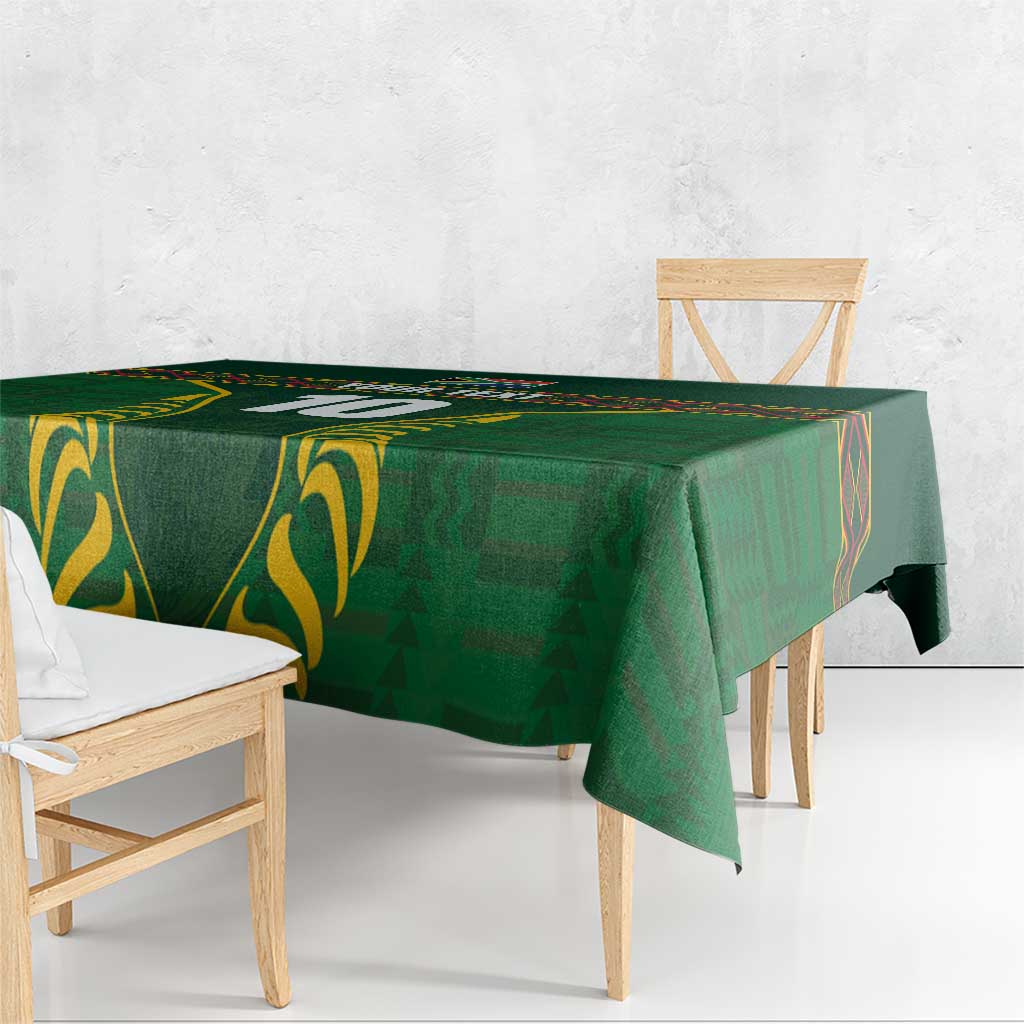 Custom South Africa Rugby Tablecloth Springboks Spirit and King Protea