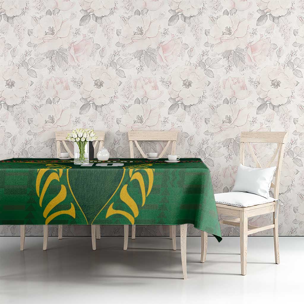 Custom South Africa Rugby Tablecloth Springboks Spirit and King Protea