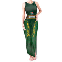 Custom South Africa Rugby Tank Maxi Dress Springboks Spirit and King Protea