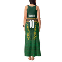 Custom South Africa Rugby Tank Maxi Dress Springboks Spirit and King Protea