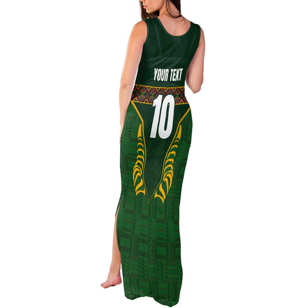 Custom South Africa Rugby Tank Maxi Dress Springboks Spirit and King Protea