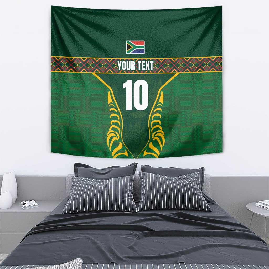 Custom South Africa Rugby Tapestry Springboks Spirit and King Protea