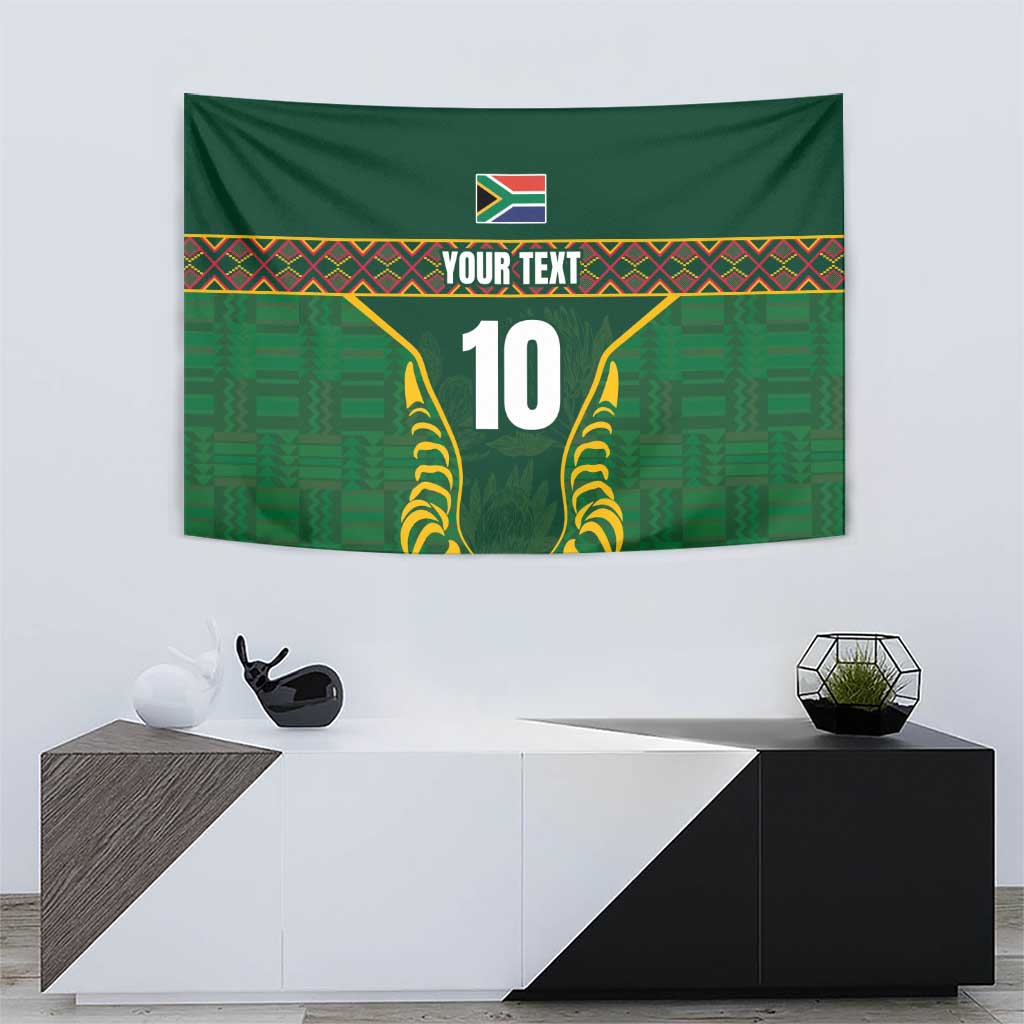 Custom South Africa Rugby Tapestry Springboks Spirit and King Protea