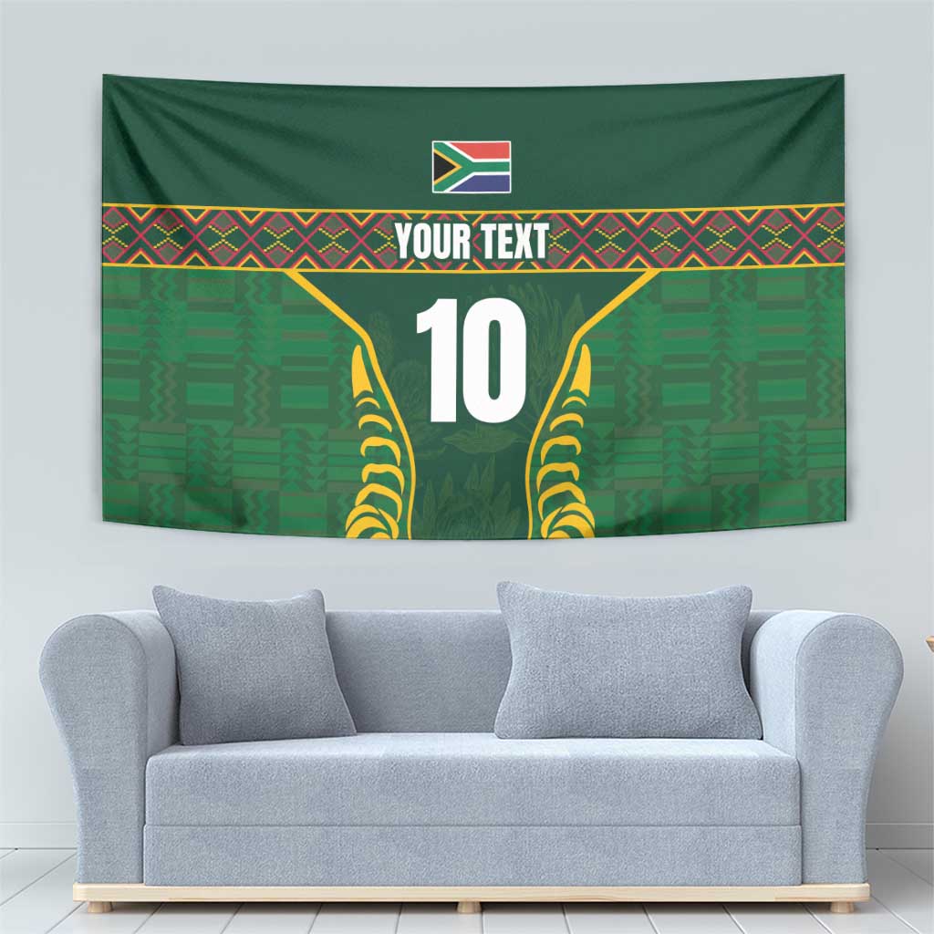 Custom South Africa Rugby Tapestry Springboks Spirit and King Protea