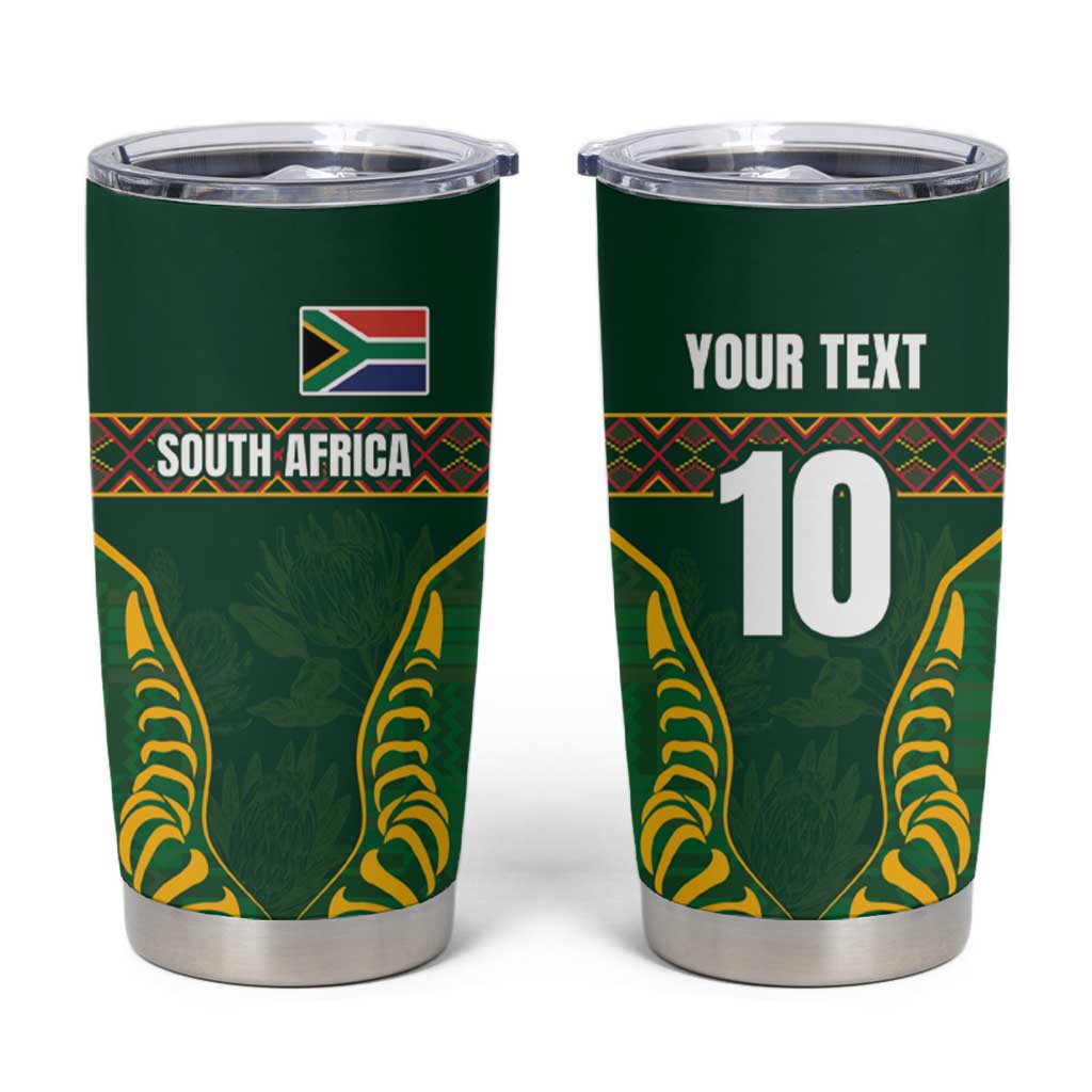 Custom South Africa Rugby Tumbler Cup Springboks Spirit and King Protea