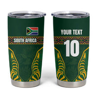 Custom South Africa Rugby Tumbler Cup Springboks Spirit and King Protea