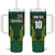Custom South Africa Rugby Tumbler With Handle Springboks Spirit and King Protea