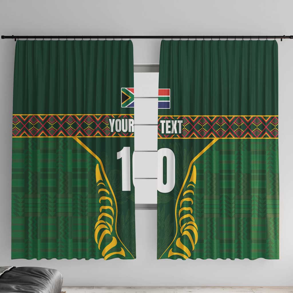 Custom South Africa Rugby Window Curtain Springboks Spirit and King Protea