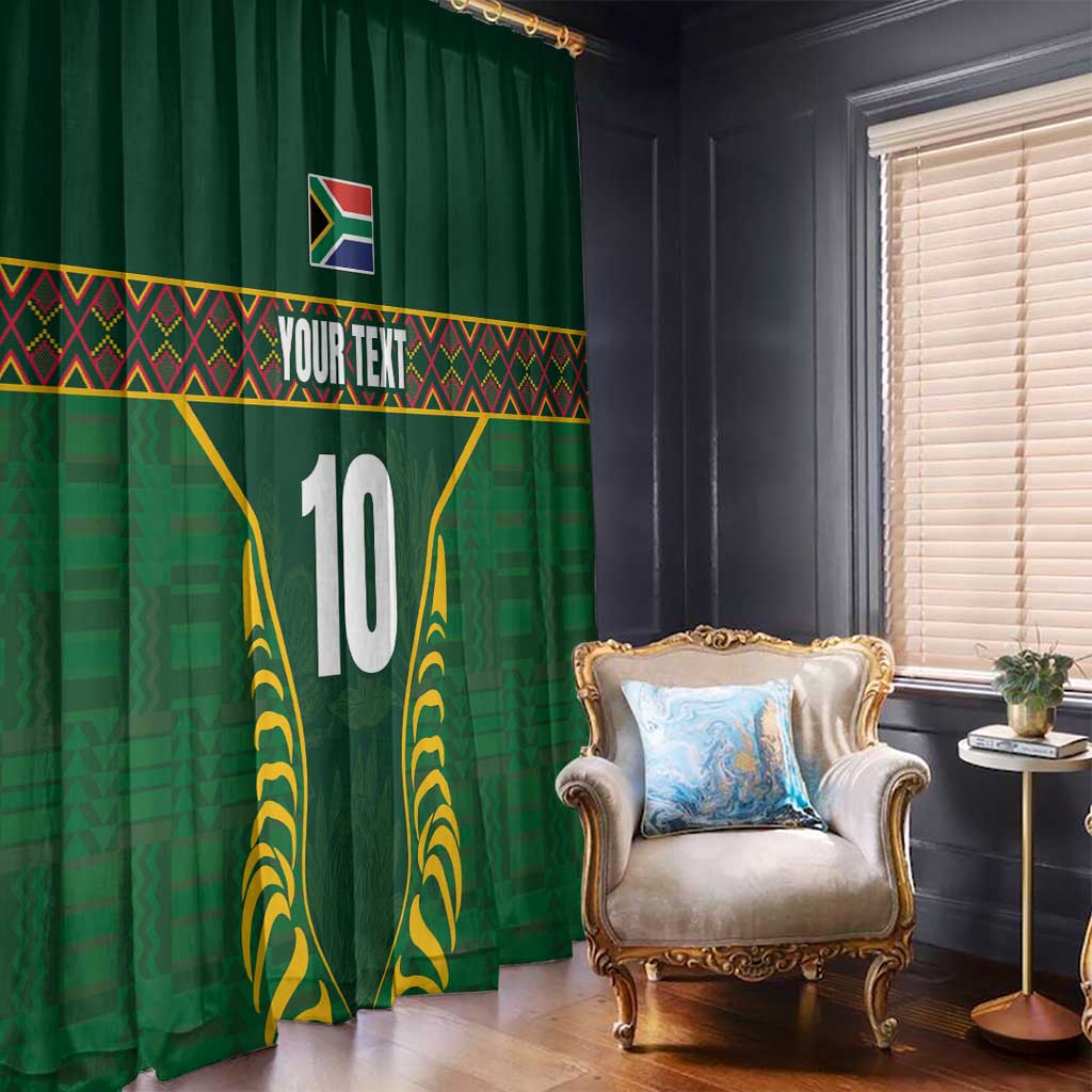 Custom South Africa Rugby Window Curtain Springboks Spirit and King Protea