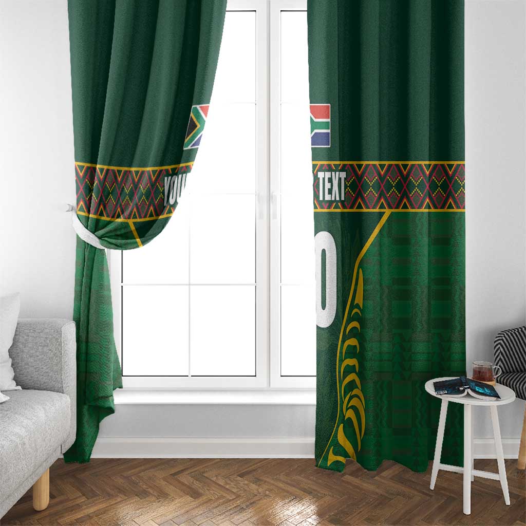 Custom South Africa Rugby Window Curtain Springboks Spirit and King Protea