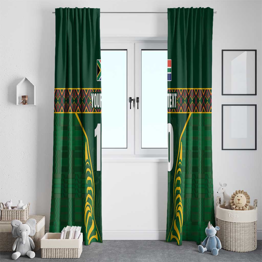 Custom South Africa Rugby Window Curtain Springboks Spirit and King Protea