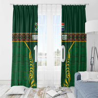 Custom South Africa Rugby Window Curtain Springboks Spirit and King Protea