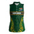 Custom South Africa Rugby Women Sleeveless Polo Shirt Springboks Spirit and King Protea