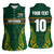 Custom South Africa Rugby Women Sleeveless Polo Shirt Springboks Spirit and King Protea