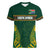 Custom South Africa Rugby Women V-Neck T-Shirt Springboks Spirit and King Protea