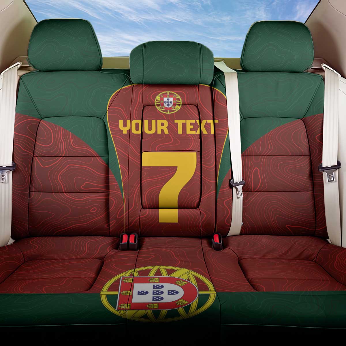Custom Portugal Football Back Car Seat Cover A Selecao das Quinas